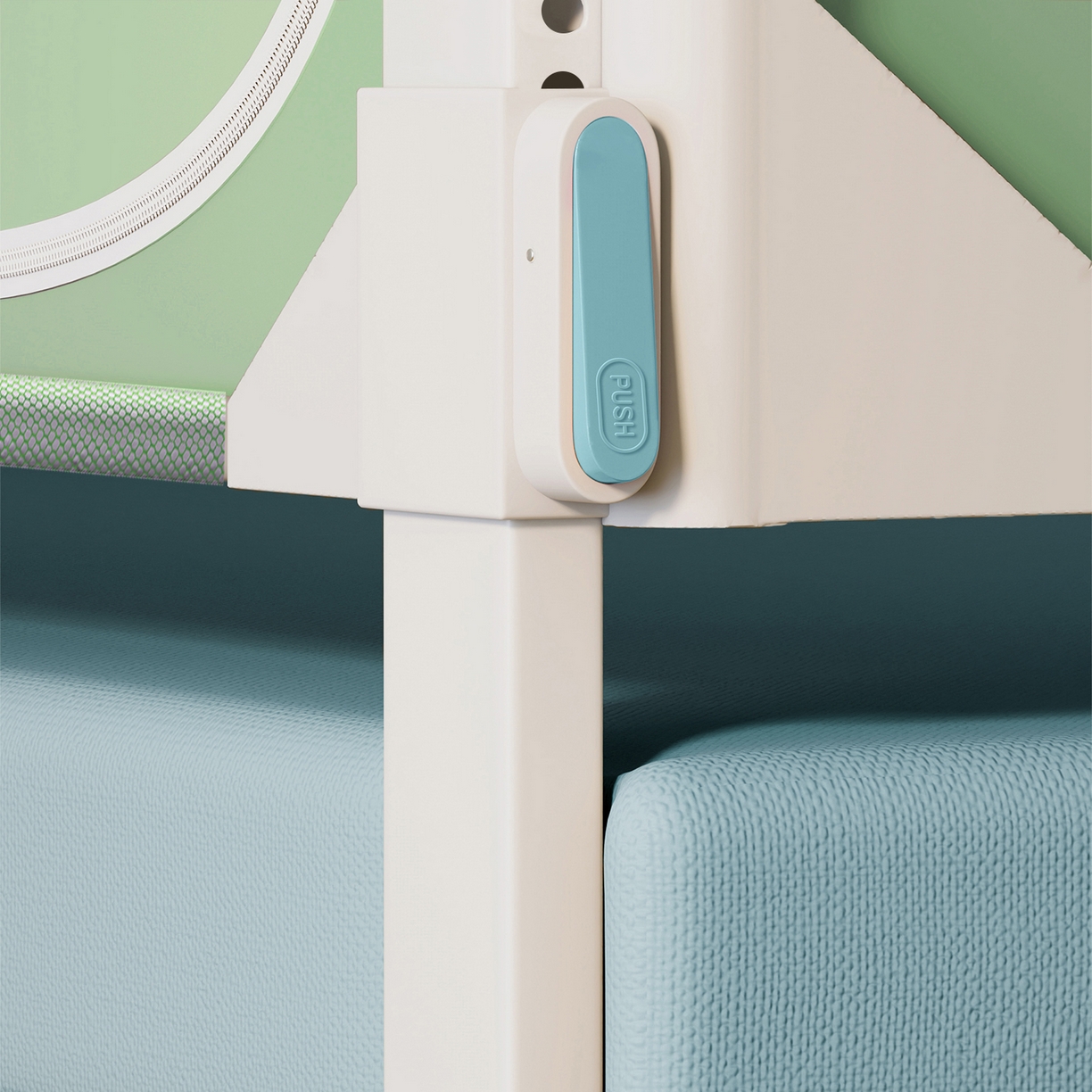 91家纺网 家纺一手货源 找家纺 初心家纺 2026新款坐床外穿杆全底防摔蚊帐 绿-字母