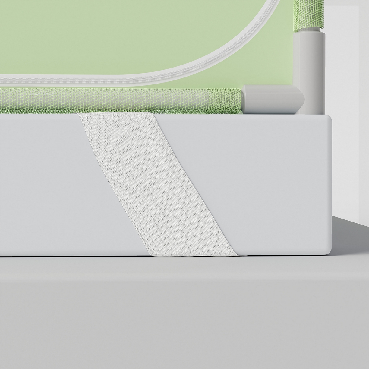 91家纺网 家纺一手货源 找家纺 初心家纺 2026新款坐床外穿杆全底防摔蚊帐 绿-猫熊