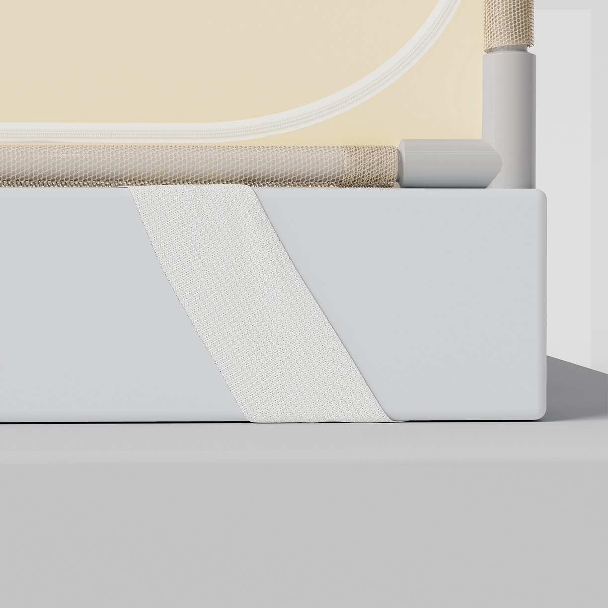 91家纺网 家纺一手货源 找家纺 初心家纺 2026新款坐床外穿杆全底防摔蚊帐 米-字母