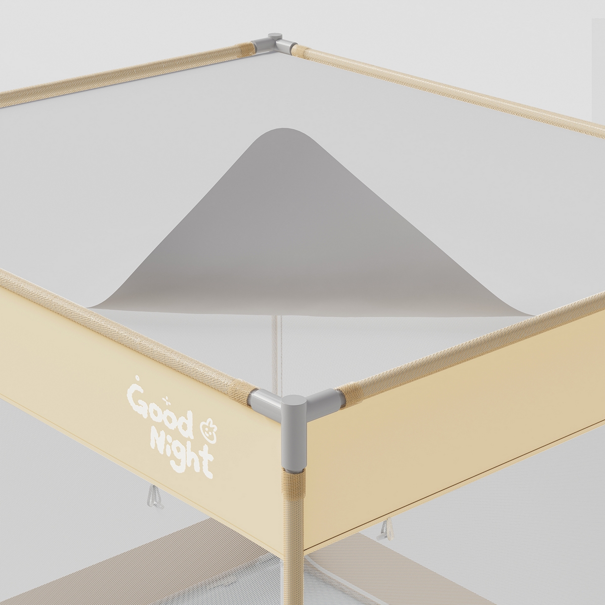 91家纺网 家纺一手货源 找家纺 初心家纺 2026新款坐床外穿杆全底防摔蚊帐 米-字母