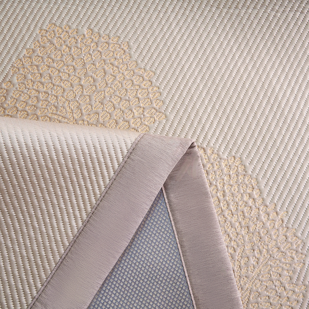 91家纺网 家纺一手货源 找家纺 梵克保罗 2026春夏新款A类3D凉感冰豆豆席刺绣席子凉席三件套-平铺款幸福树 平铺款-幸福树咖色