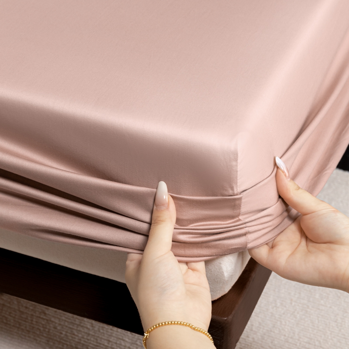 91家纺网 家纺一手货源 找家纺 （总）秀色家纺 2026新款高端Pro+全棉纯棉床笠三件套纯棉床垫保护套简约纯色床套防尘罩单件