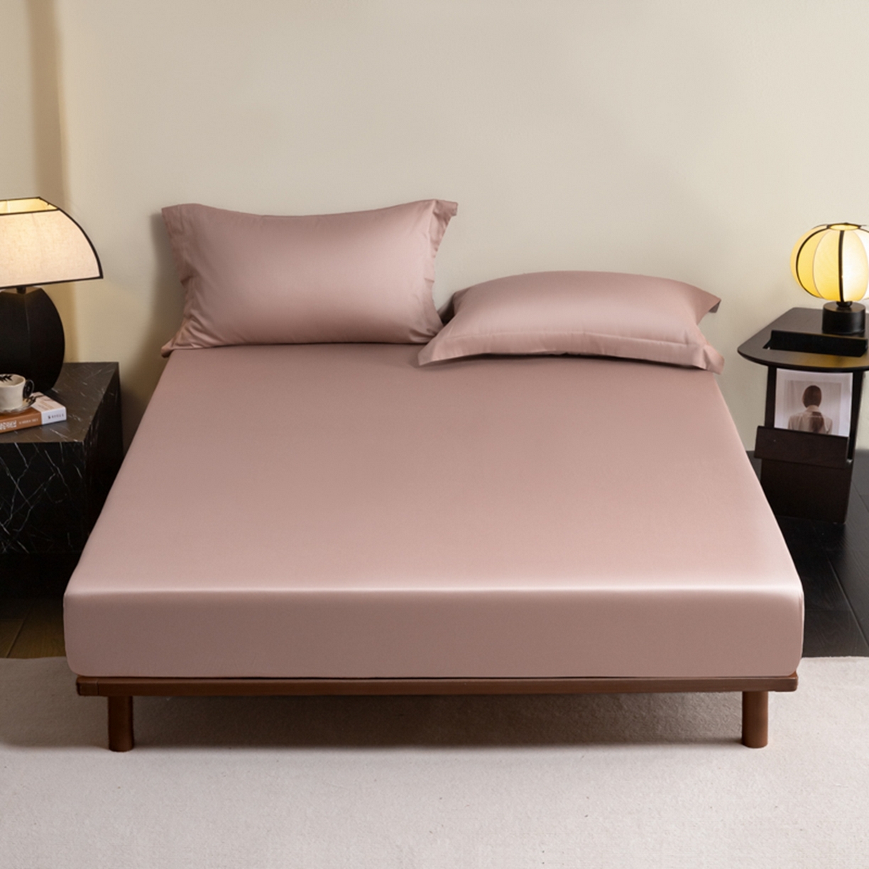 91家纺网 家纺一手货源 找家纺 （总）秀色家纺 2026新款高端Pro+全棉纯棉床笠三件套纯棉床垫保护套简约纯色床套防尘罩单件