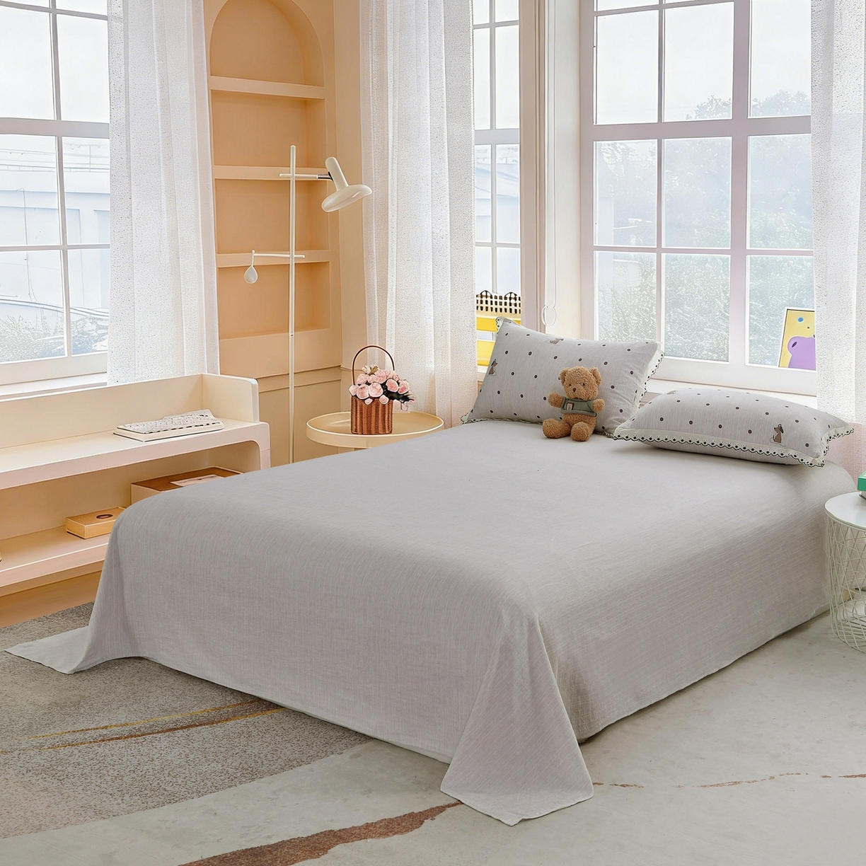 91家纺网 家纺一手货源 找家纺 （总）恋之语 2026新款全棉花边色织水洗棉花边四件套