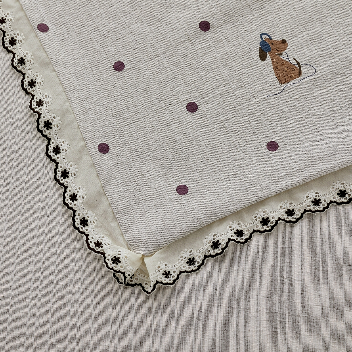 91家纺网 家纺一手货源 找家纺 （总）恋之语 2026新款全棉花边色织水洗棉花边四件套