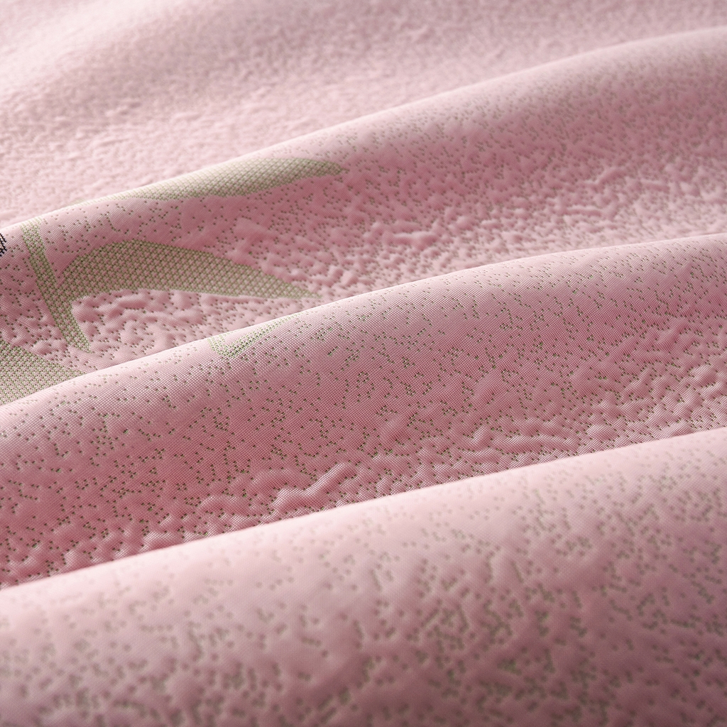 91家纺网 家纺一手货源 找家纺 梵克保罗 2026春夏新款A类3D凉感冰豆豆席刺绣席子凉席三件套-平铺款熊猫抱竹 平铺款-熊猫抱竹粉