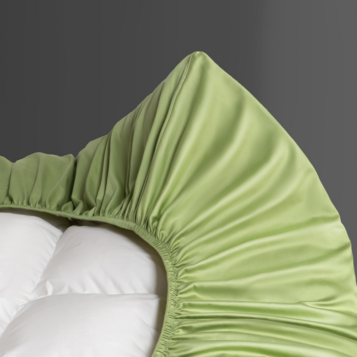 91家纺网 家纺一手货源 找家纺 秀色家纺 2026新款高端Pro+全棉纯棉床笠三件套纯棉床垫保护套简约纯色床套防尘罩单件 梦易-艾绿