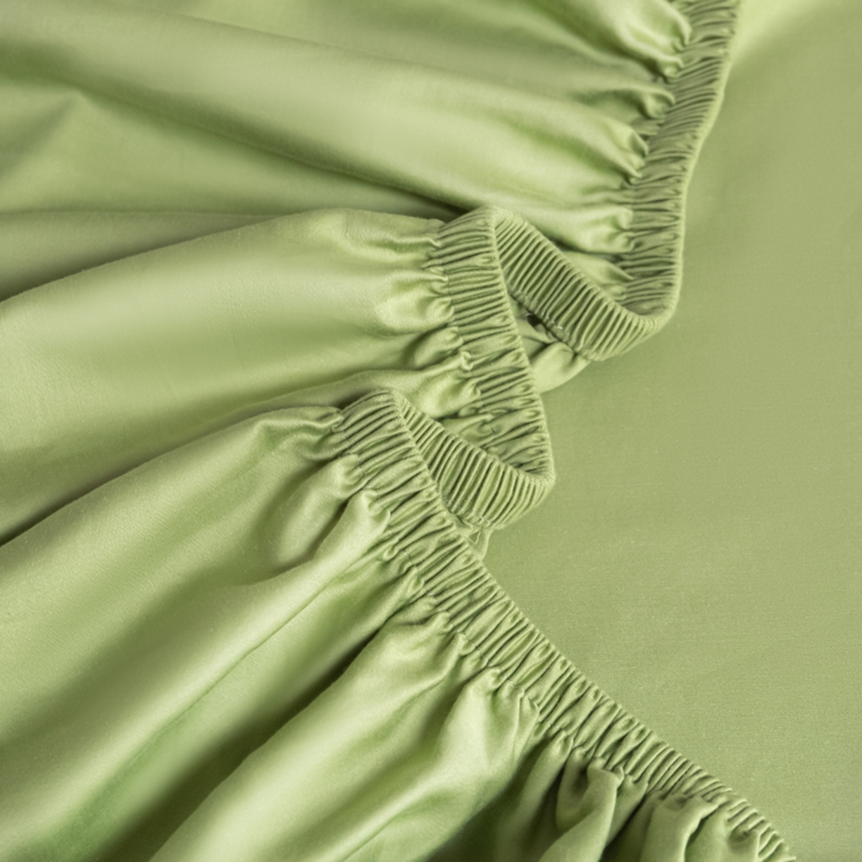 91家纺网 家纺一手货源 找家纺 秀色家纺 2026新款高端Pro+全棉纯棉床笠三件套纯棉床垫保护套简约纯色床套防尘罩单件 梦易-艾绿