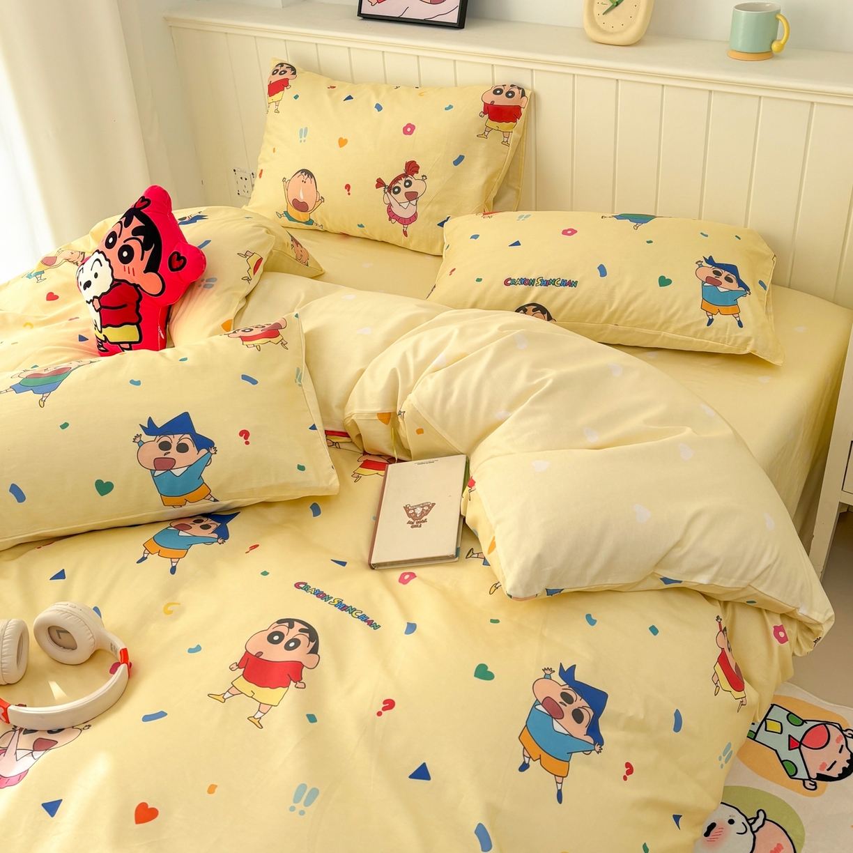 91家纺网 家纺一手货源 找家纺 （总）孩子王家纺 2026新款卡通全棉纯棉正版授权小版蜡笔小新系列四件套-含防伪码