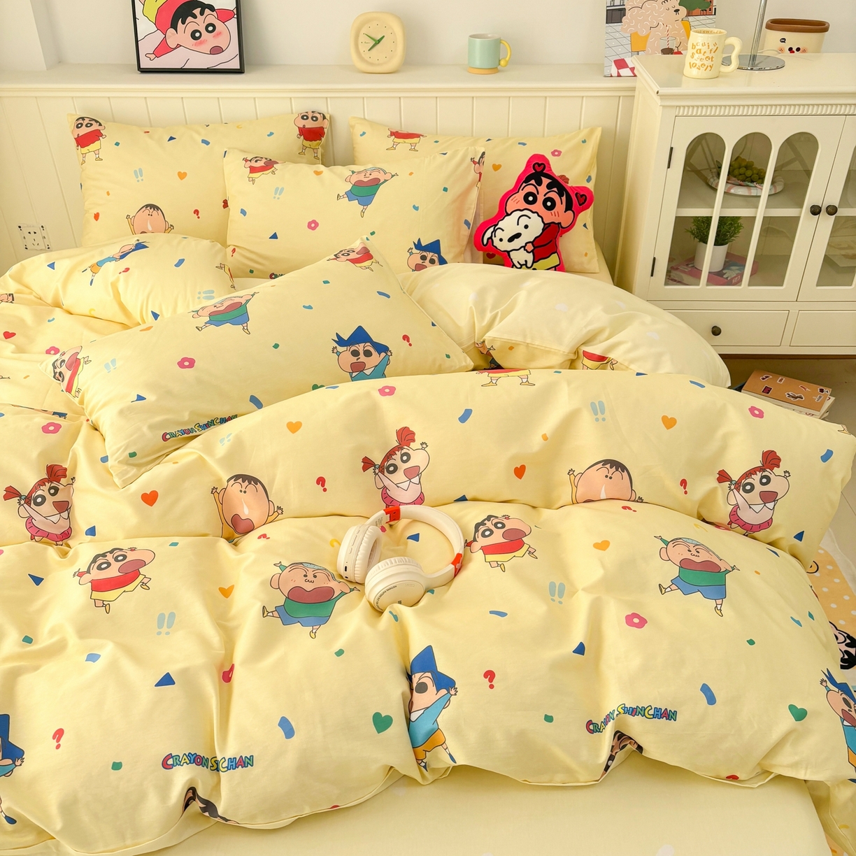 91家纺网 家纺一手货源 找家纺 （总）孩子王家纺 2026新款卡通全棉纯棉正版授权小版蜡笔小新系列四件套-含防伪码