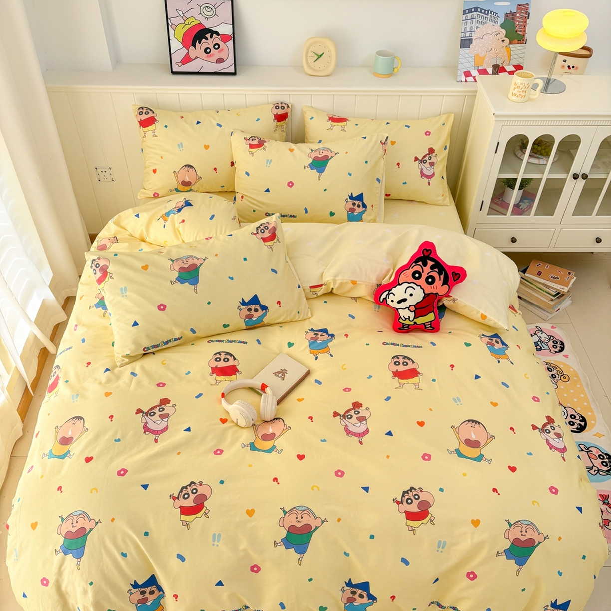 91家纺网 家纺一手货源 找家纺 （总）孩子王家纺 2026新款卡通全棉纯棉正版授权小版蜡笔小新系列四件套-含防伪码