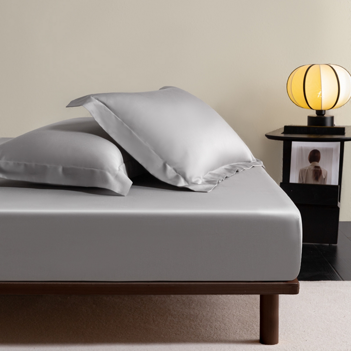 秀色家纺 2026新款高端Pro+全棉纯棉床笠三件套纯棉床垫保护套简约纯色床套防尘罩单件 梦易-典雅灰