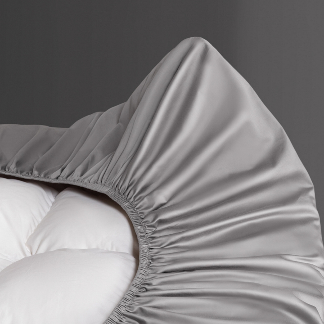 91家纺网 家纺一手货源 找家纺 秀色家纺 2026新款高端Pro+全棉纯棉床笠三件套纯棉床垫保护套简约纯色床套防尘罩单件 梦易-典雅灰