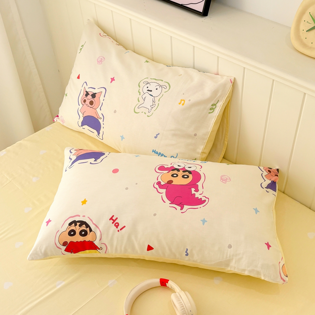 91家纺网 家纺一手货源 找家纺 孩子王家纺 2026新款卡通全棉纯棉正版授权小版蜡笔小新系列四件套-含防伪码 搞笑小新