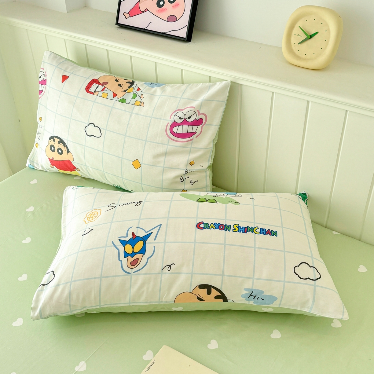 91家纺网 家纺一手货源 找家纺 孩子王家纺 2026新款卡通全棉纯棉正版授权小版蜡笔小新系列四件套-含防伪码 动感小新