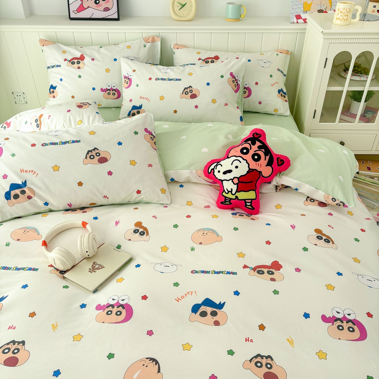 91家纺网 家纺一手货源 找家纺 孩子王家纺 2026新款卡通全棉纯棉正版授权小版蜡笔小新系列四件套-含防伪码 天真小新