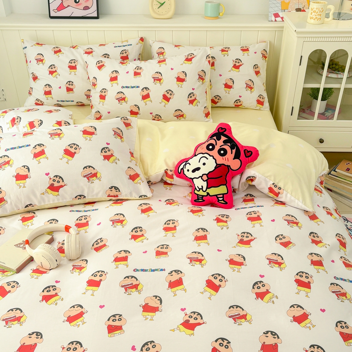 91家纺网 家纺一手货源 找家纺 孩子王家纺 2026新款卡通全棉纯棉正版授权小版蜡笔小新系列四件套-含防伪码 无厘头小新