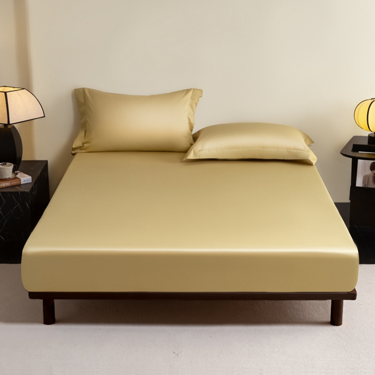 91家纺网 家纺一手货源 找家纺 秀色家纺 2026新款高端Pro+全棉纯棉床笠三件套纯棉床垫保护套简约纯色床套防尘罩单件 梦易-奶茶米