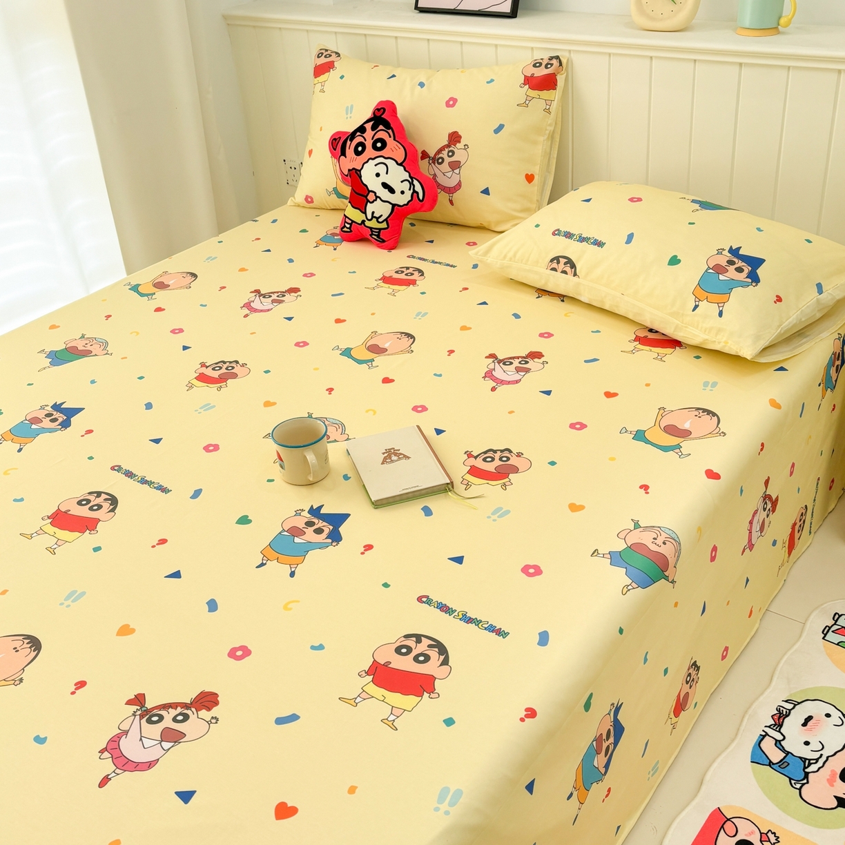 91家纺网 家纺一手货源 找家纺 （总）孩子王家纺 2026新款卡通全棉纯棉正版授权小版蜡笔小新系列单床单床单单件单品床单-含防伪码