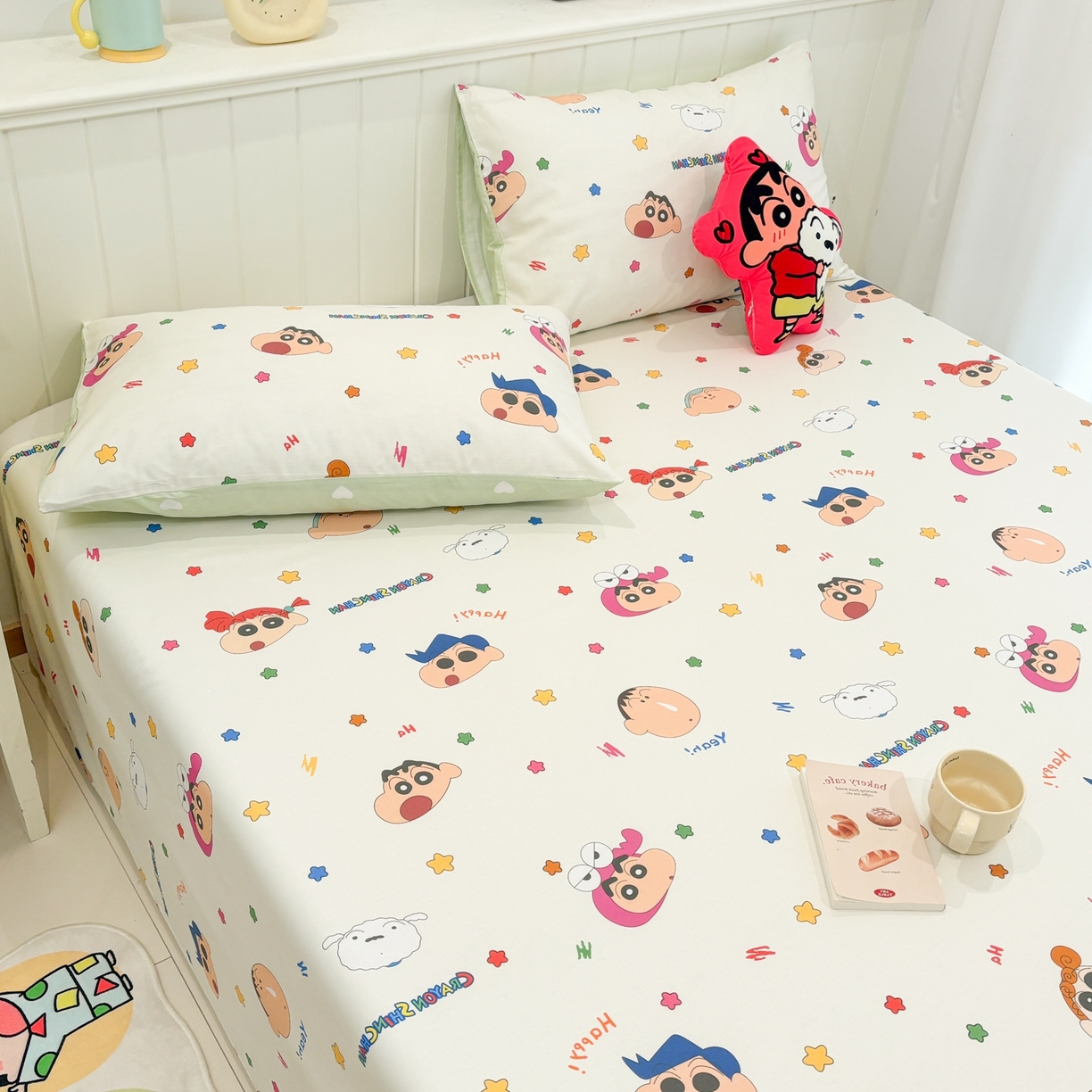 91家纺网 家纺一手货源 找家纺 孩子王家纺 2026新款卡通全棉纯棉正版授权小版蜡笔小新系列单床单床单单件单品床单-含防伪码 天真小新