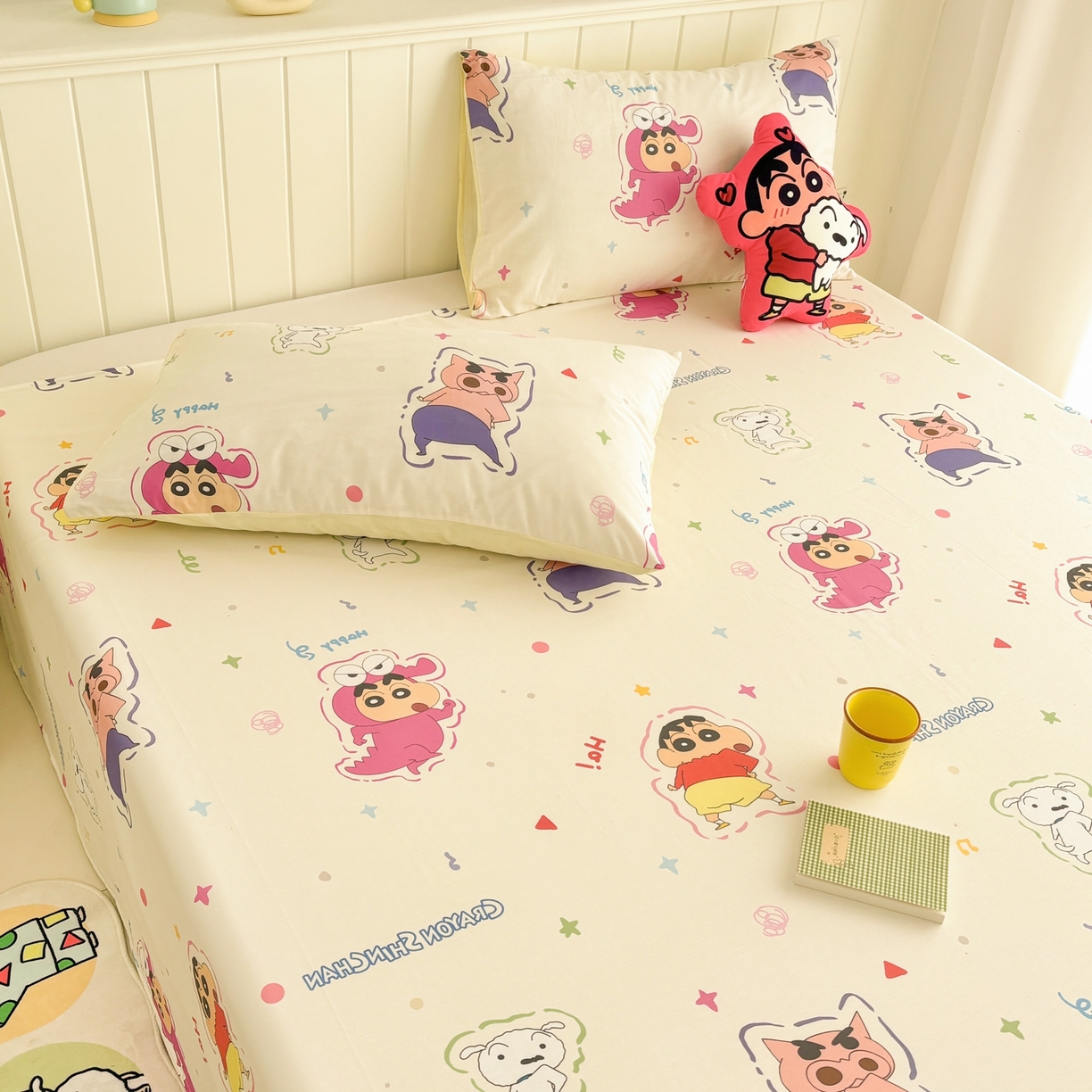 91家纺网 家纺一手货源 找家纺 孩子王家纺 2026新款卡通全棉纯棉正版授权小版蜡笔小新系列单床单床单单件单品床单-含防伪码 搞笑小新
