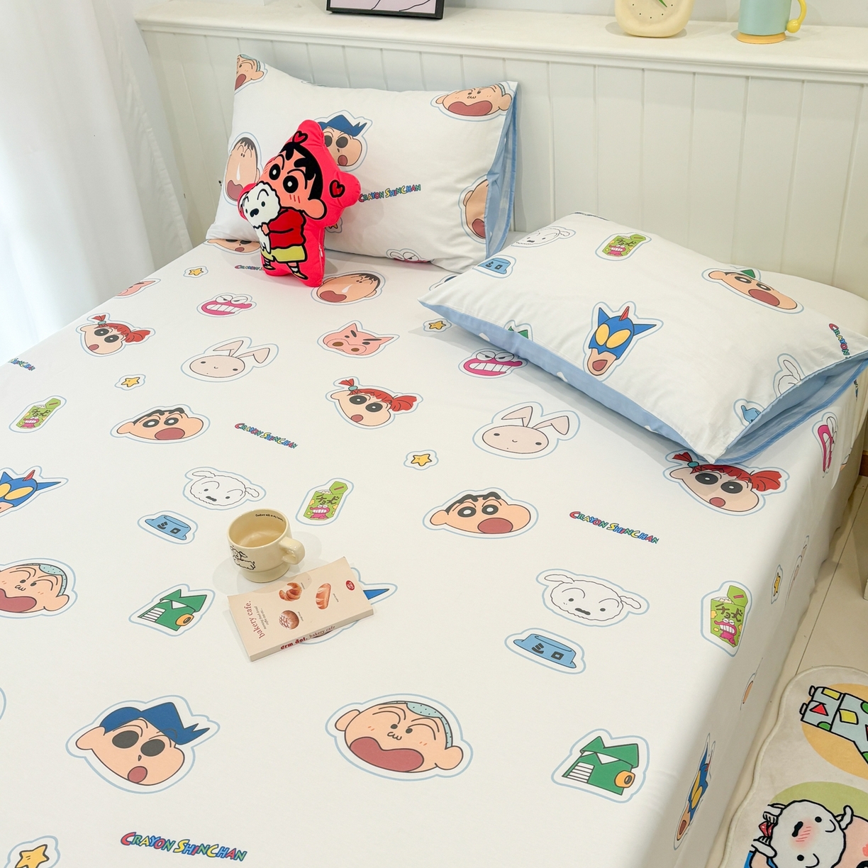 91家纺网 家纺一手货源 找家纺 孩子王家纺 2026新款卡通全棉纯棉正版授权小版蜡笔小新系列单床单床单单件单品床单-含防伪码 欢乐小新