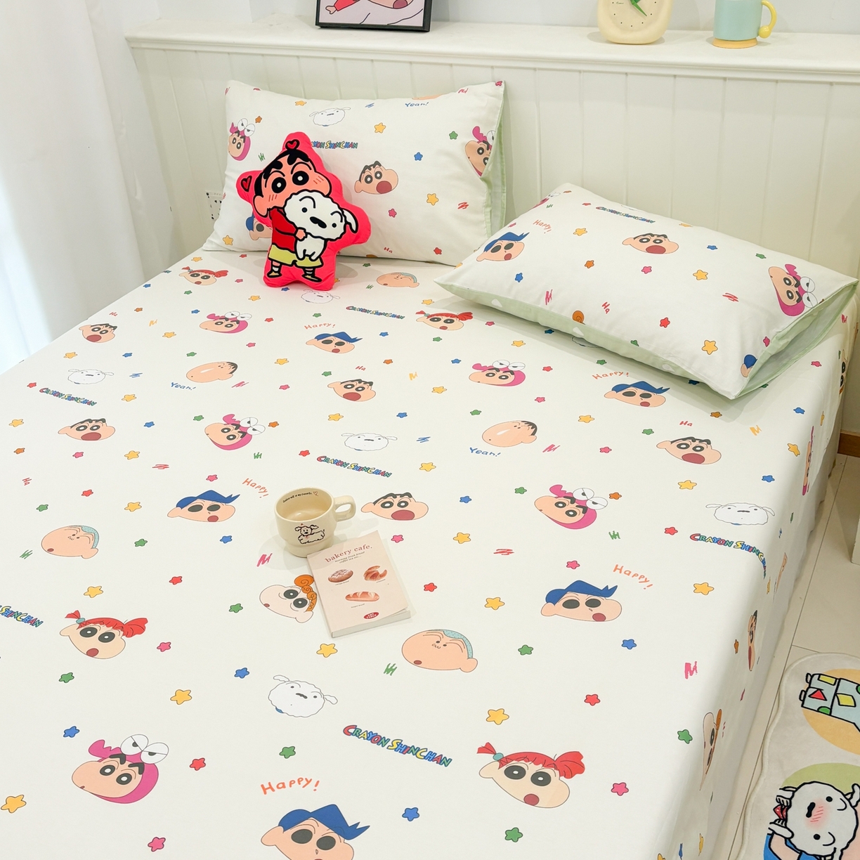91家纺网 家纺一手货源 找家纺 孩子王家纺 2026新款卡通全棉纯棉正版授权小版蜡笔小新系列单床单床单单件单品床单-含防伪码 天真小新