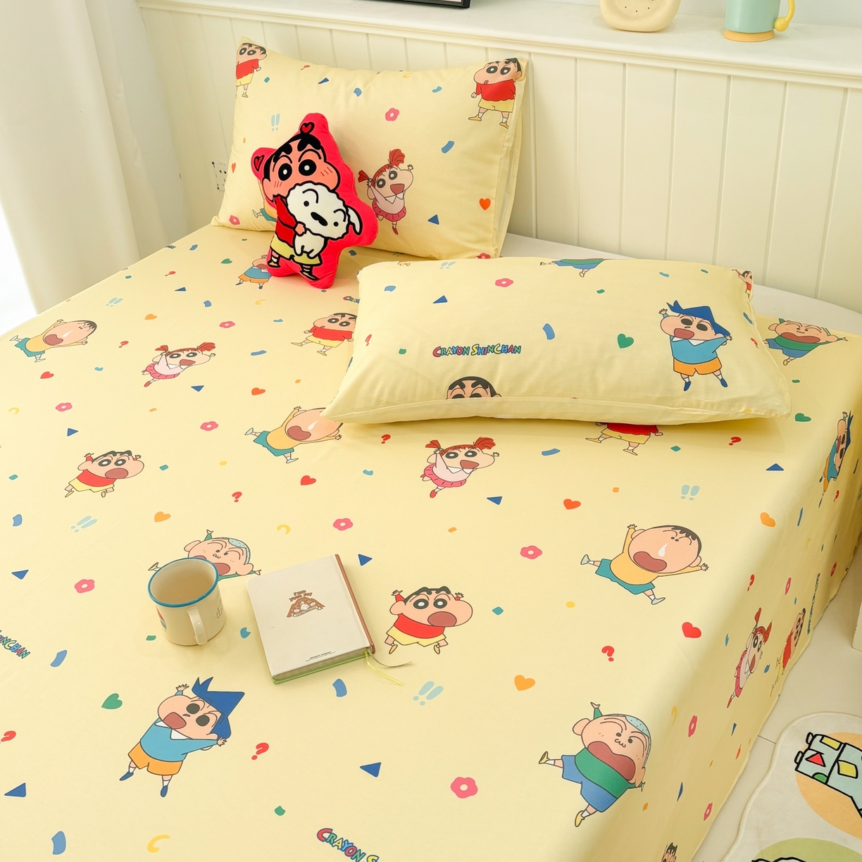 91家纺网 家纺一手货源 找家纺 孩子王家纺 2026新款卡通全棉纯棉正版授权小版蜡笔小新系列单床单床单单件单品床单-含防伪码 春日部家族