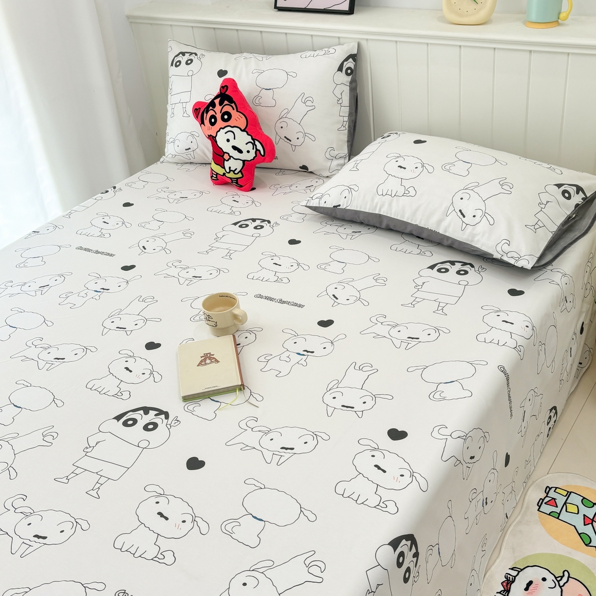 91家纺网 家纺一手货源 找家纺 孩子王家纺 2026新款卡通全棉纯棉正版授权小版蜡笔小新系列单床单床单单件单品床单-含防伪码 快乐小新