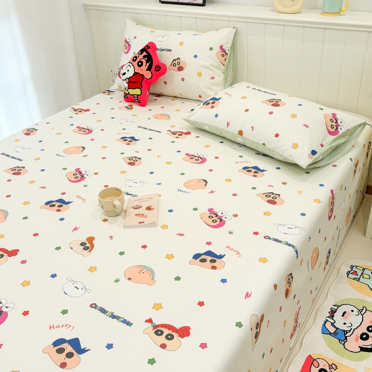 91家纺网 家纺一手货源 找家纺 孩子王家纺 2026新款卡通全棉纯棉正版授权小版蜡笔小新系列单床单床单单件单品床单-含防伪码 天真小新