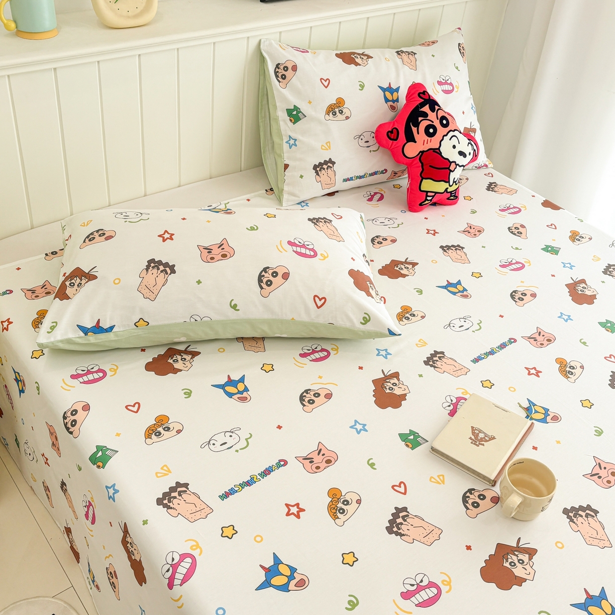 91家纺网 家纺一手货源 找家纺 孩子王家纺 2026新款卡通全棉纯棉正版授权小版蜡笔小新系列单床单床单单件单品床单-含防伪码 温馨小新