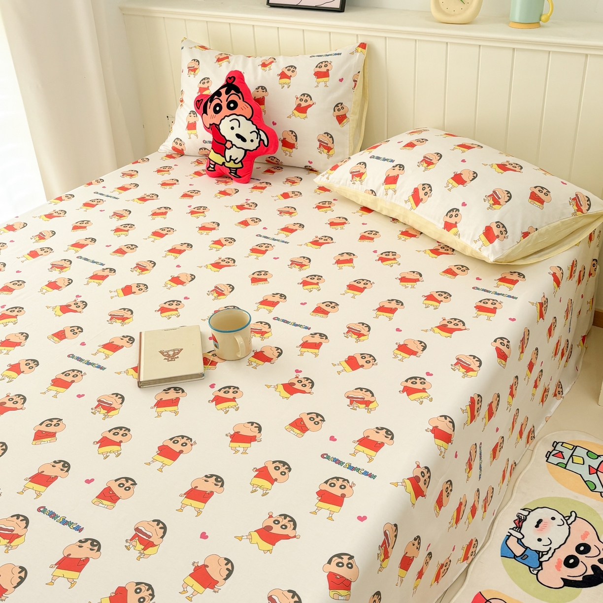 91家纺网 家纺一手货源 找家纺 孩子王家纺 2026新款卡通全棉纯棉正版授权小版蜡笔小新系列单床单床单单件单品床单-含防伪码 无厘头小新