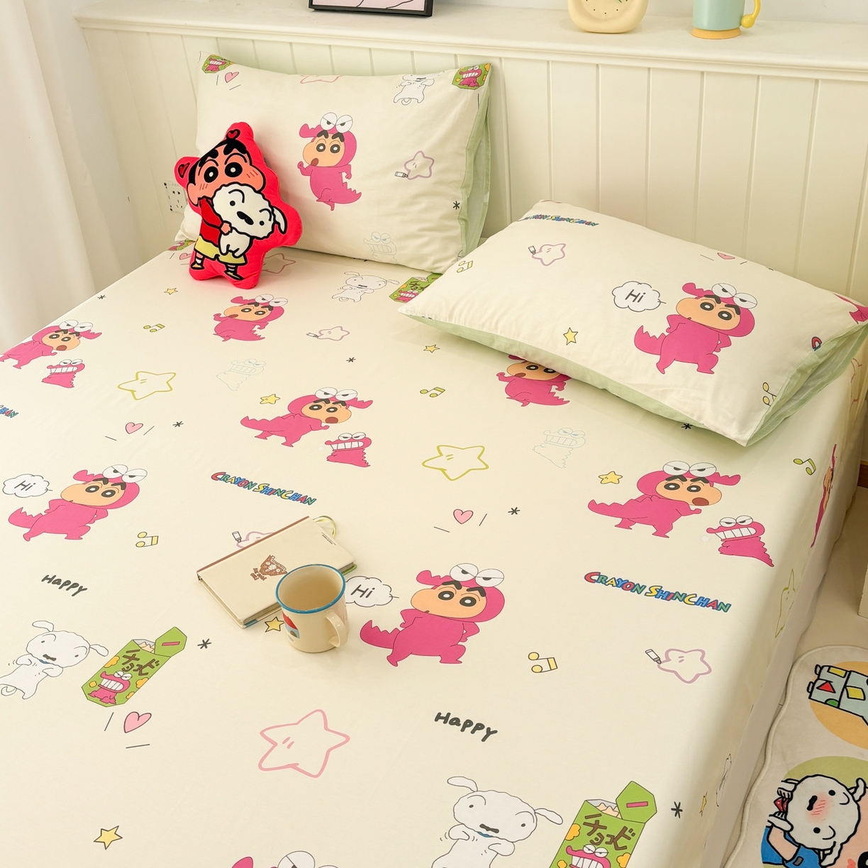 91家纺网 家纺一手货源 找家纺 孩子王家纺 2026新款卡通全棉纯棉正版授权小版蜡笔小新系列单床单床单单件单品床单-含防伪码 童趣小新