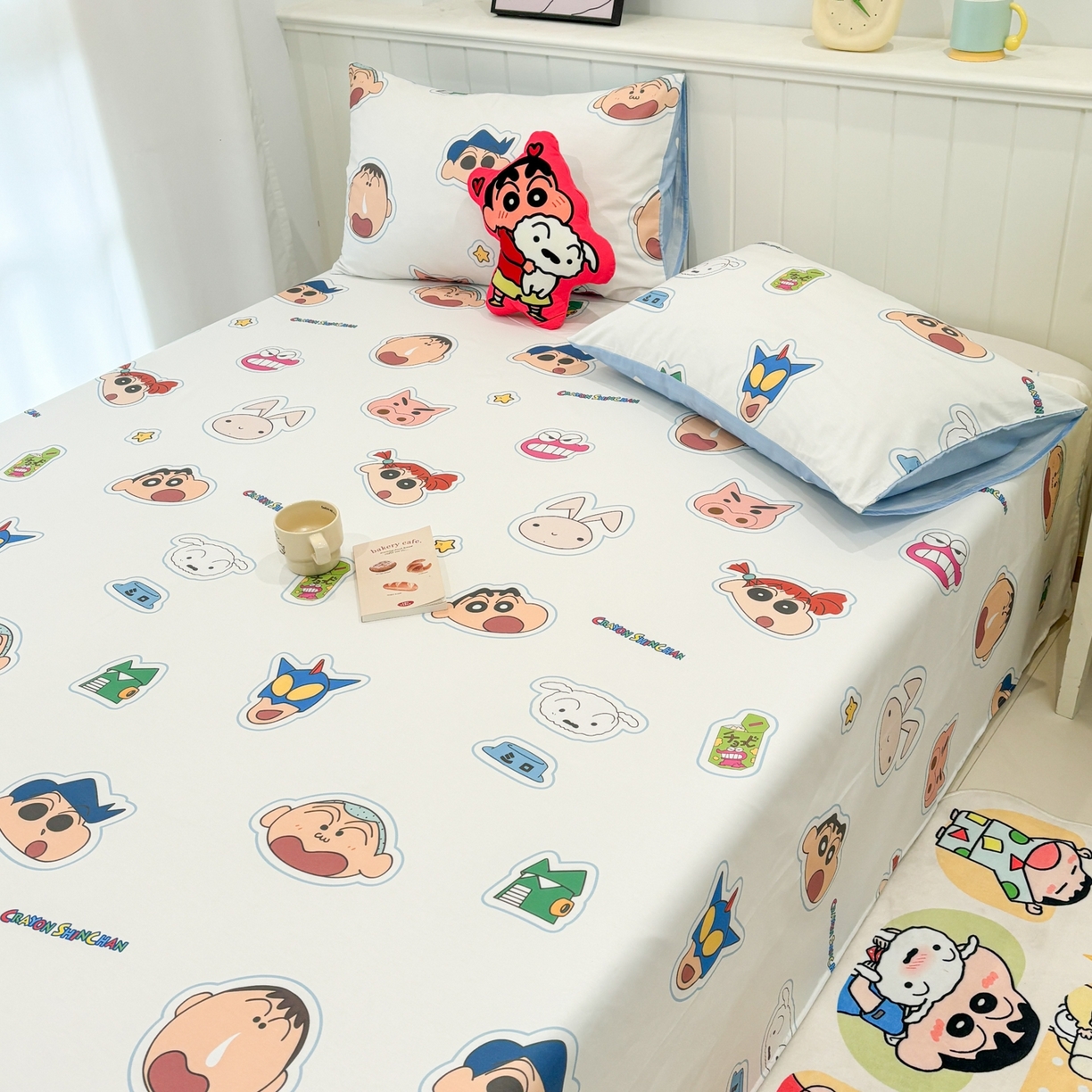 91家纺网 家纺一手货源 找家纺 孩子王家纺 2026新款卡通全棉纯棉正版授权小版蜡笔小新系列单床单床单单件单品床单-含防伪码 欢乐小新