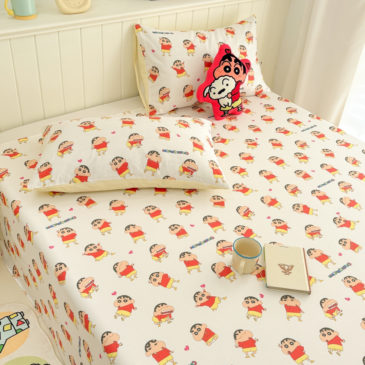 91家纺网 家纺一手货源 找家纺 孩子王家纺 2026新款卡通全棉纯棉正版授权小版蜡笔小新系列单床单床单单件单品床单-含防伪码 无厘头小新