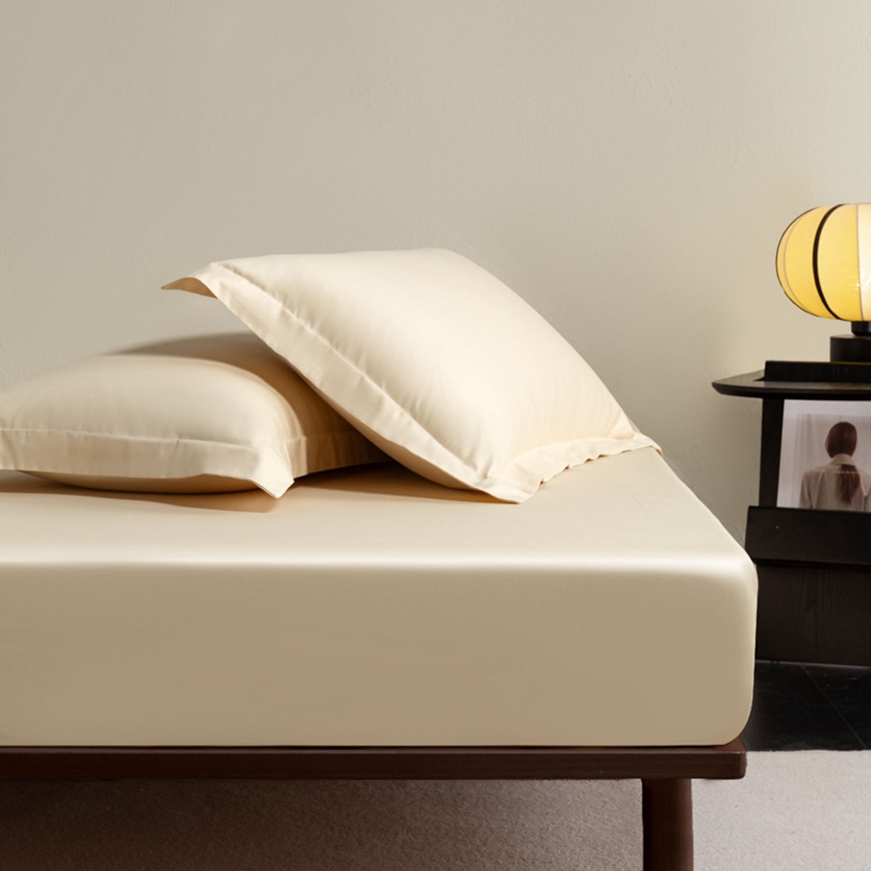 秀色家纺 2026新款高端Pro+全棉纯棉床笠三件套纯棉床垫保护套简约纯色床套防尘罩单件 梦易-奶昔白