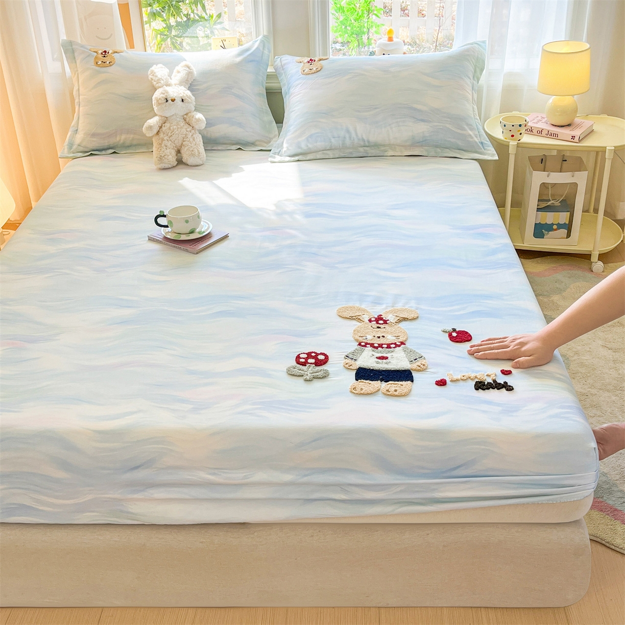 91家纺网 家纺一手货源 找家纺 （总）笙意家纺 2026新款50S全棉纯棉毛巾绣单品床笠床笠单件