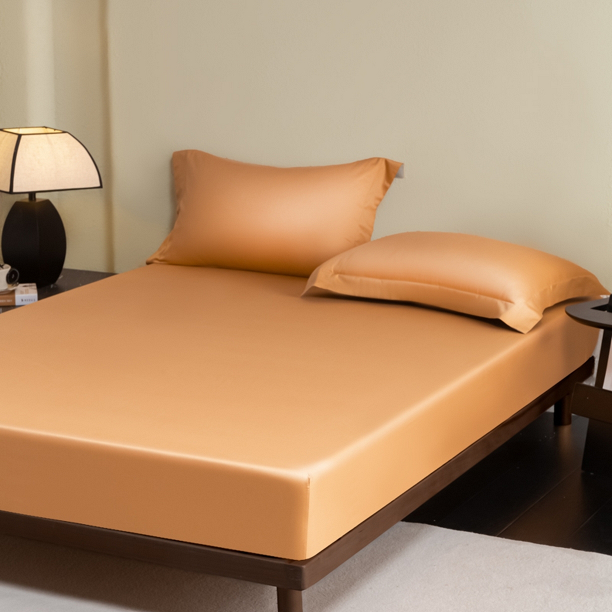 91家纺网 家纺一手货源 找家纺 秀色家纺 2026新款高端Pro+全棉纯棉床笠三件套纯棉床垫保护套简约纯色床套防尘罩单件 梦易-南瓜桔