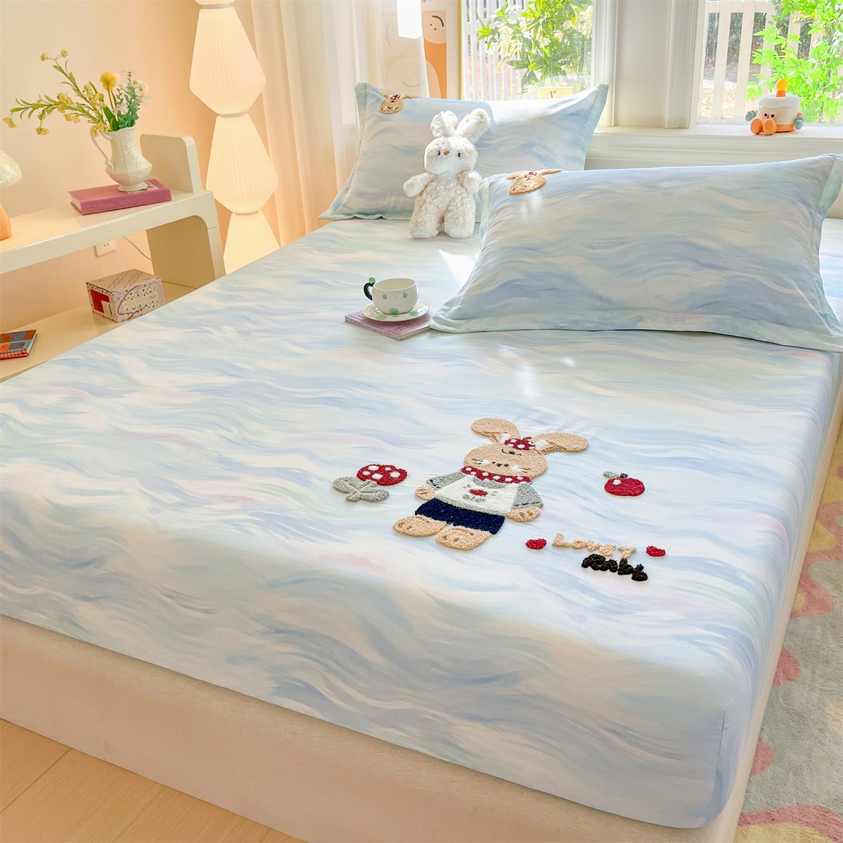 91家纺网 家纺一手货源 找家纺 （总）笙意家纺 2026新款50S全棉纯棉毛巾绣单品床笠床笠单件