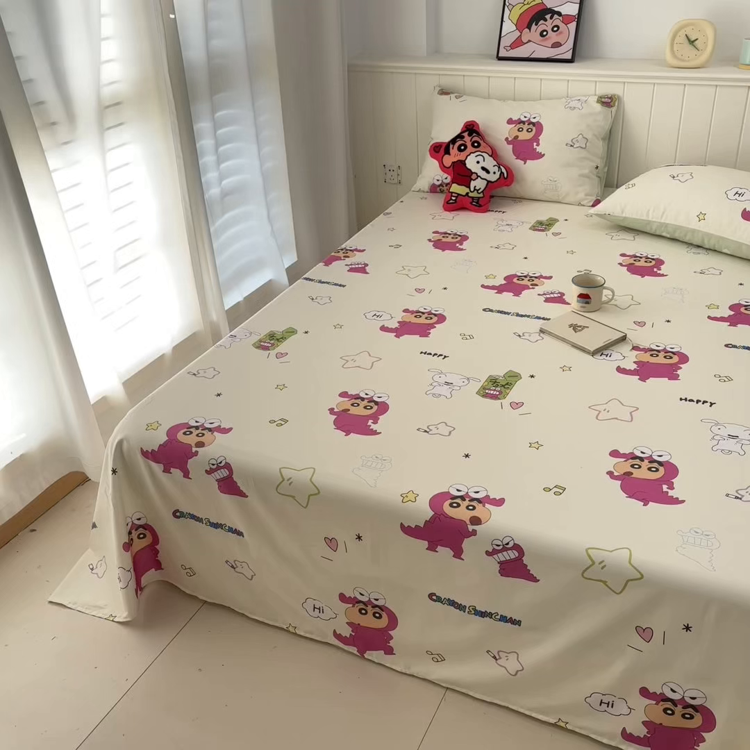 91家纺网 家纺一手货源 找家纺 孩子王家纺 2026新款卡通全棉纯棉正版授权小版蜡笔小新系列单床单床单单件单品床单-含防伪码 童趣小新