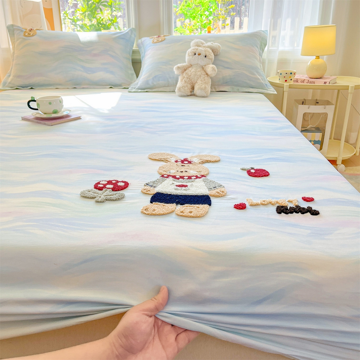 91家纺网 家纺一手货源 找家纺 （总）笙意家纺 2026新款50S全棉纯棉毛巾绣单品床笠床笠单件