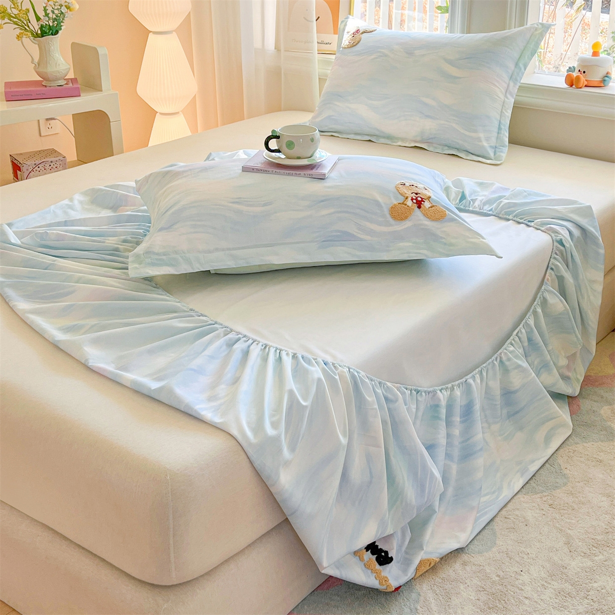 91家纺网 家纺一手货源 找家纺 （总）笙意家纺 2026新款50S全棉纯棉毛巾绣单品床笠床笠单件