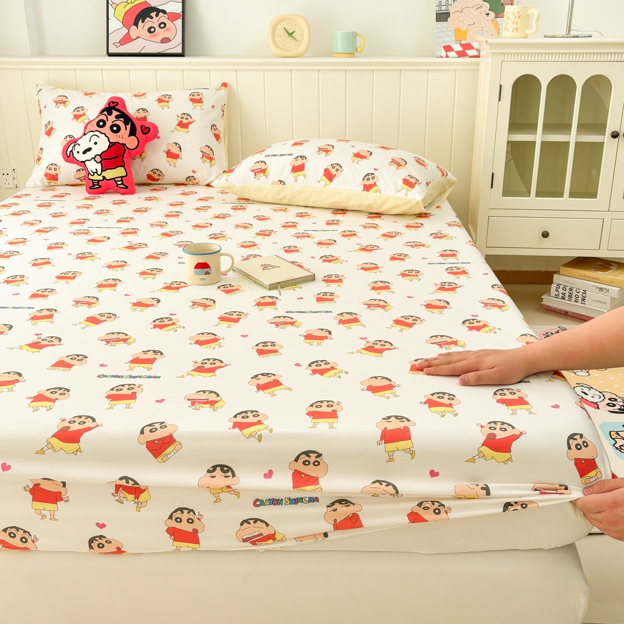 91家纺网 家纺一手货源 找家纺 孩子王家纺 2026新款卡通全棉纯棉正版授权小版蜡笔小新系列单床笠床笠单件单品床笠-含防伪码 无厘头小新