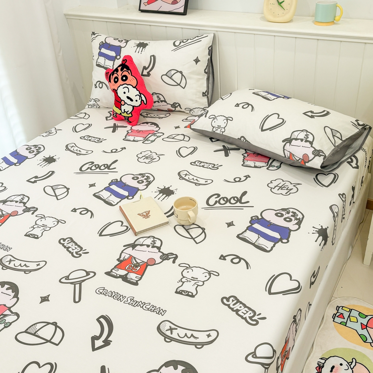 91家纺网 家纺一手货源 找家纺 孩子王家纺 2026新款卡通全棉纯棉正版授权小版蜡笔小新系列单床笠床笠单件单品床笠-含防伪码 活宝小新