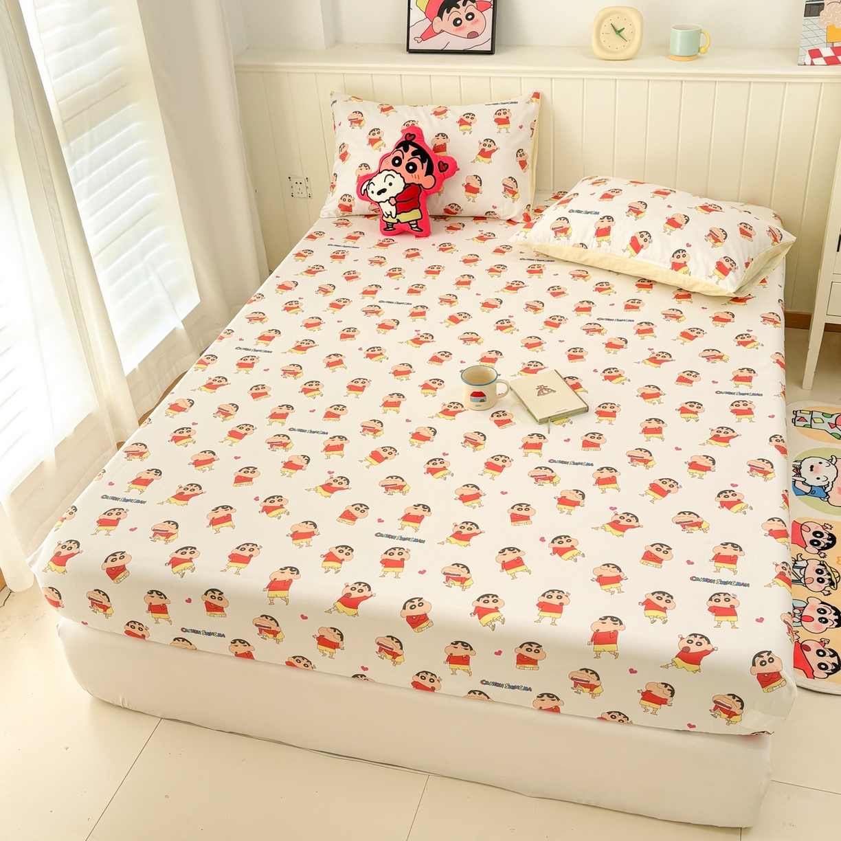 91家纺网 家纺一手货源 找家纺 孩子王家纺 2026新款卡通全棉纯棉正版授权小版蜡笔小新系列单床笠床笠单件单品床笠-含防伪码 无厘头小新