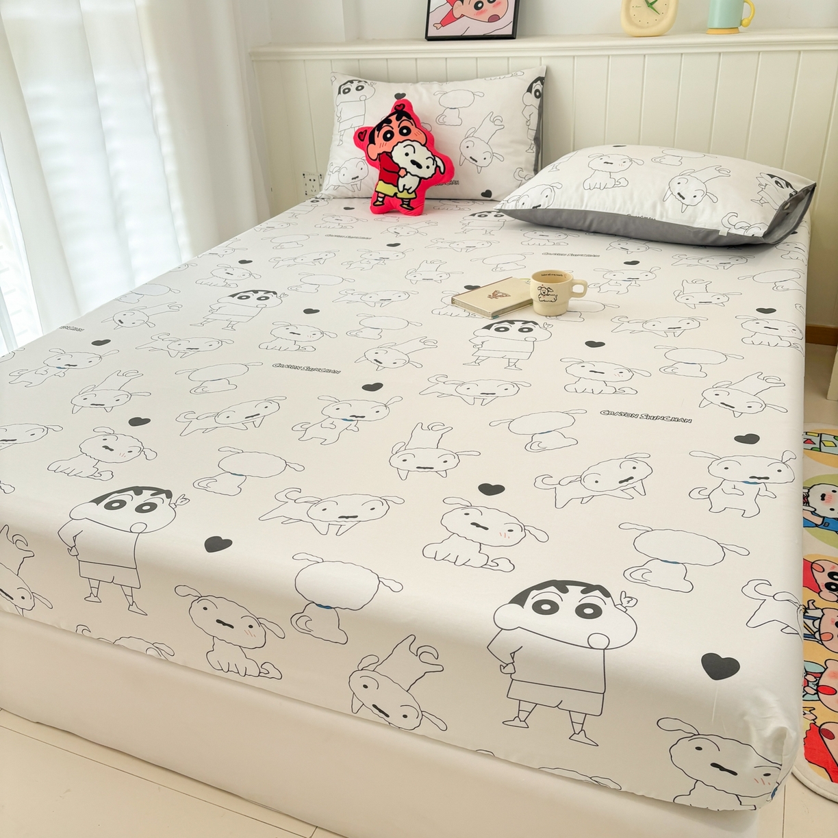 91家纺网 家纺一手货源 找家纺 孩子王家纺 2026新款卡通全棉纯棉正版授权小版蜡笔小新系列单床笠床笠单件单品床笠-含防伪码 快乐小新