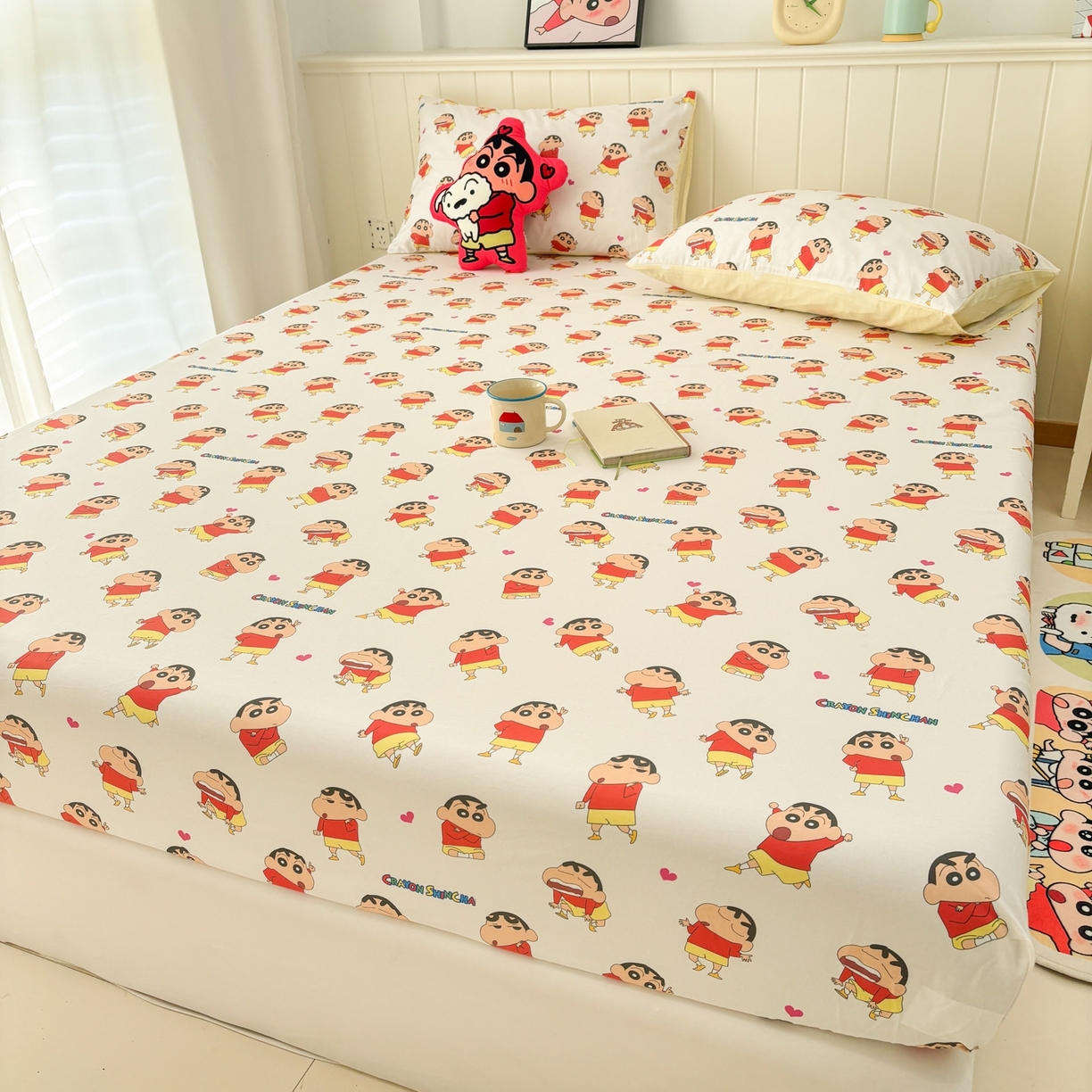 91家纺网 家纺一手货源 找家纺 孩子王家纺 2026新款卡通全棉纯棉正版授权小版蜡笔小新系列单床笠床笠单件单品床笠-含防伪码 无厘头小新