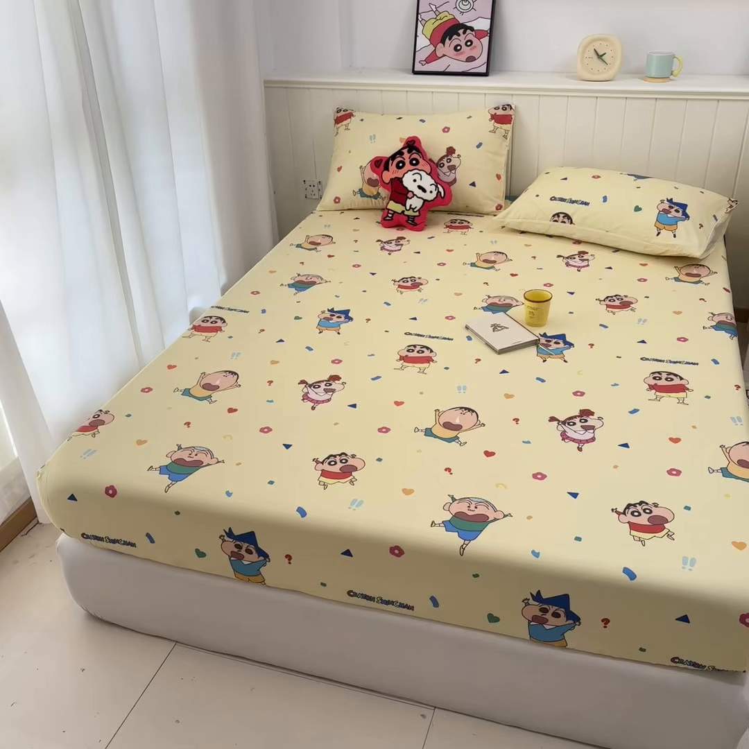 91家纺网 家纺一手货源 找家纺 （总）孩子王家纺 2026新款卡通全棉纯棉正版授权小版蜡笔小新系列单床笠床笠单件单品床笠-含防伪码