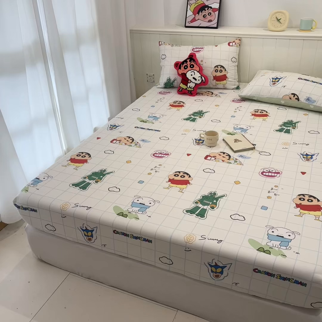 91家纺网 家纺一手货源 找家纺 孩子王家纺 2026新款卡通全棉纯棉正版授权小版蜡笔小新系列单床笠床笠单件单品床笠-含防伪码 动感小新