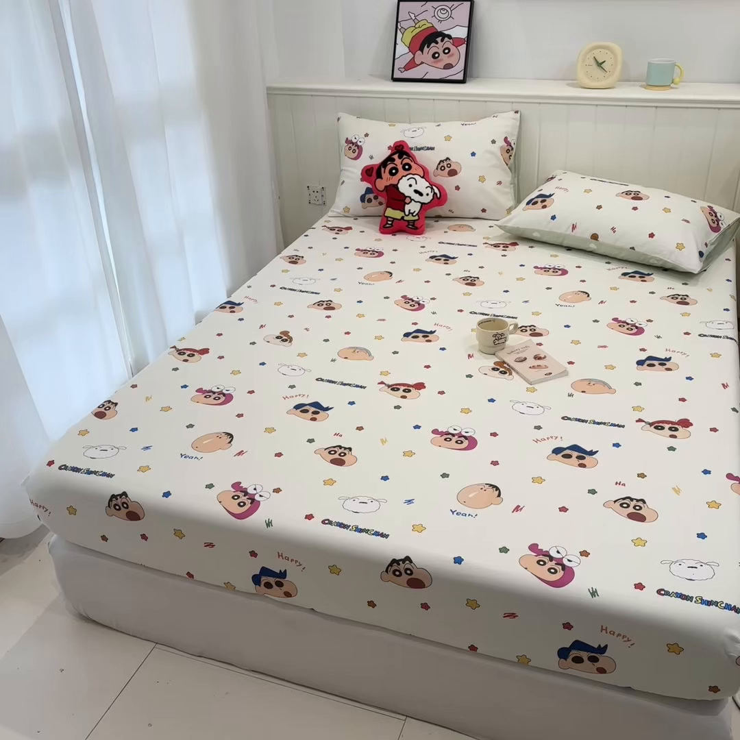 91家纺网 家纺一手货源 找家纺 孩子王家纺 2026新款卡通全棉纯棉正版授权小版蜡笔小新系列单床笠床笠单件单品床笠-含防伪码 天真小新